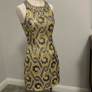 Beautiful metallic looking, beaded top, knee length dress